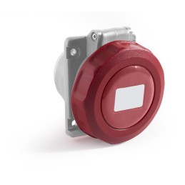 1 pcs - RS PRO IP67 Red Panel Mount 3P + N + E Angled Industrial Power Socket, Rated At 16A, 380 - 415 V