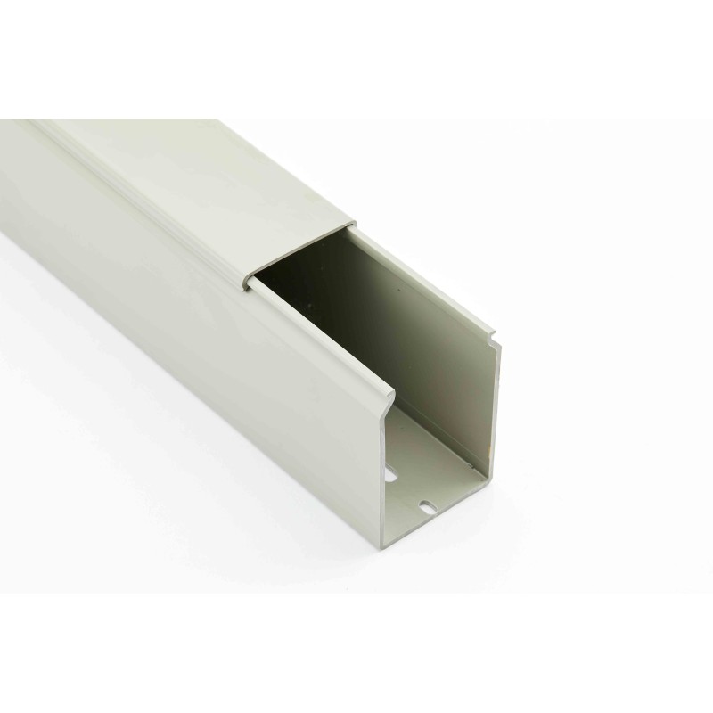 8 pcs - Beta Duct 1048 Grey Slotted Panel Trunking, W50 mm x D50mm, L2m, PVC