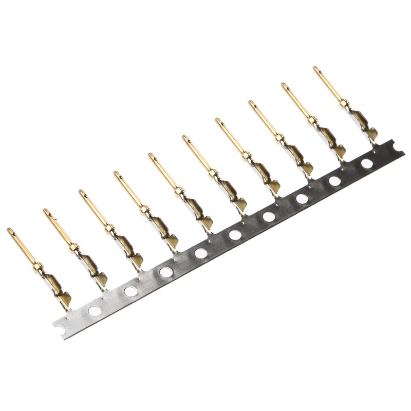 10 pcs - RS PRO Male Crimp D-sub Connector Contact, Gold, Tin Plug, 28 - 24 AWG