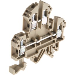 10 pcs - RS PRO Brown Double Level Terminal Block, 0.5 - 4mm², Double-Level, Screw Termination