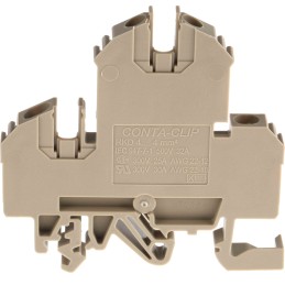 10 pcs - RS PRO Brown Double Level Terminal Block, 0.5 - 4mm², Double-Level, Screw Termination