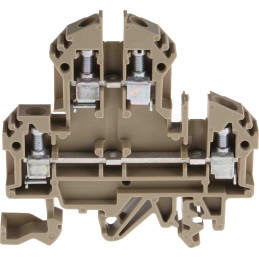 10 pcs - RS PRO Brown Double Level Terminal Block, 0.5 - 4mm², Double-Level, Screw Termination