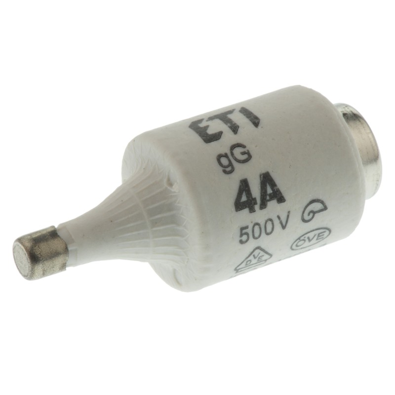 5 pcs - ETI 4A DII Diazed Fuse, E27 Thread Size, gG - gL, 500V ac