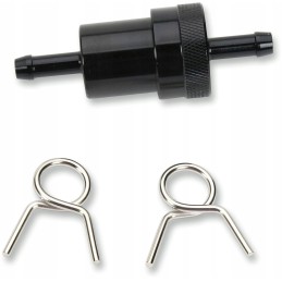 Aluminum fuel filter 6mm emgo black with hose