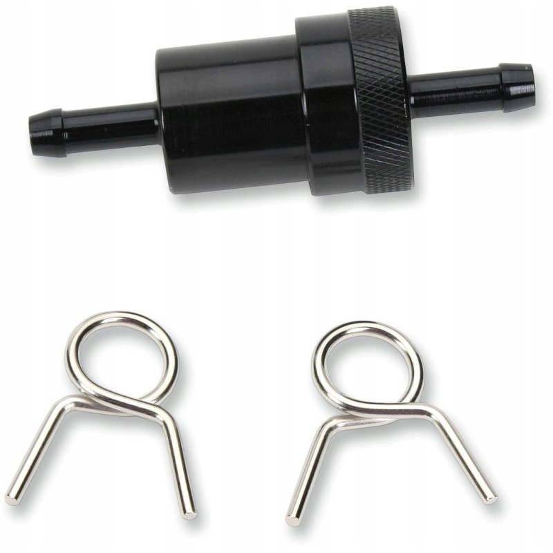 Aluminum fuel filter 6mm emgo black with hose