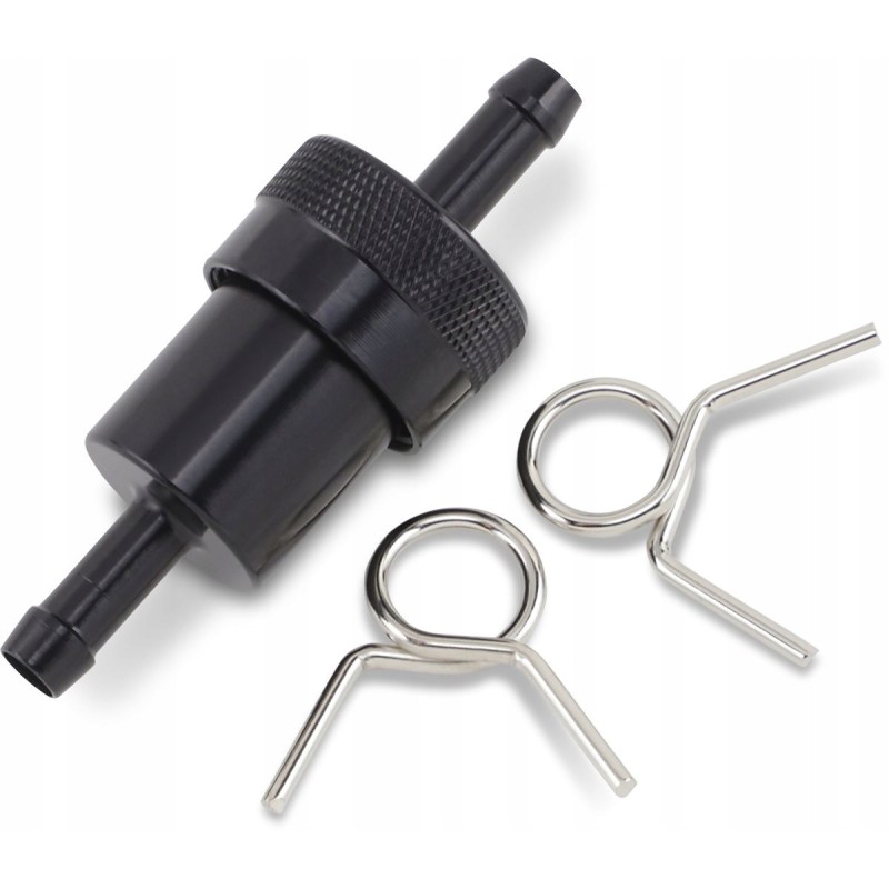 Aluminum fuel filter 8mm emgo black with hose