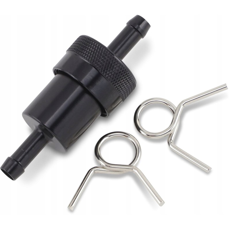 Aluminum fuel filter 8mm emgo black with hose