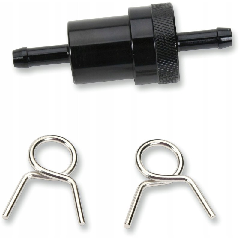 Aluminum fuel filter 6mm emgo black with hose