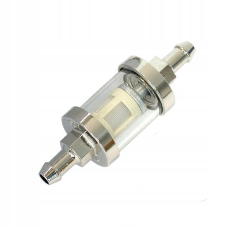 Custom glass chrome fuel filter 8 0 mm