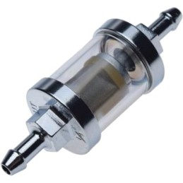 Custom glass chrome fuel filter 8 0 mm