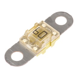 5 pcs - Littelfuse 60A Yellow BF1 Car Fuse, 32V dc