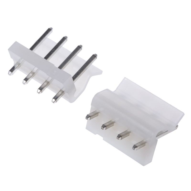 10 pcs - Molex SPOX Series Straight Through Hole Pin Header, 4 Contact(s), 5.08mm Pitch, 1 Row(s), Unshrouded