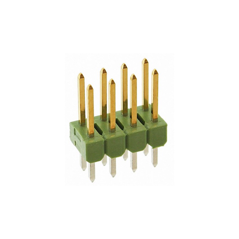 10 pcs - TE Connectivity AMPMODU MOD II Series Straight Through Hole Pin Header, 8 Contact(s), 2.54mm Pitch, 2 Row(s), Unshroud