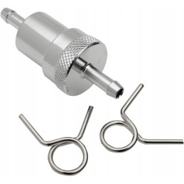 Chrome fuel filter 6mm emgo on the buckle