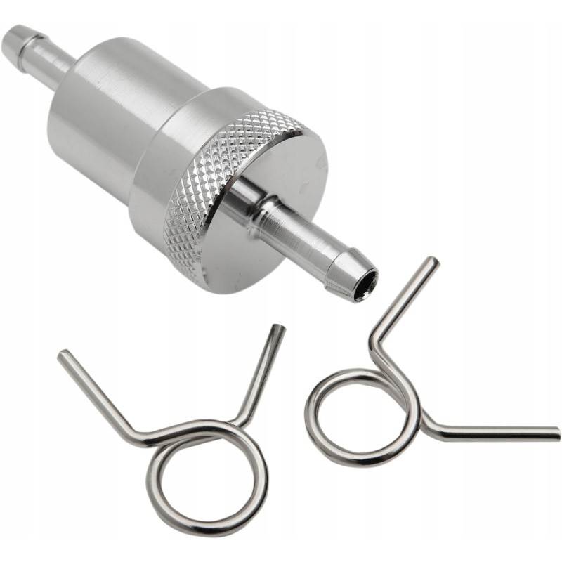 Chrome fuel filter 6mm emgo on the buckle