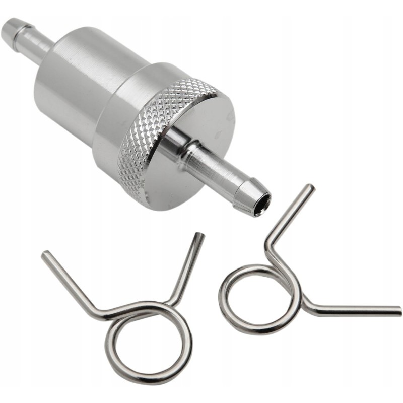 Chrome fuel filter 6mm emgo on the buckle