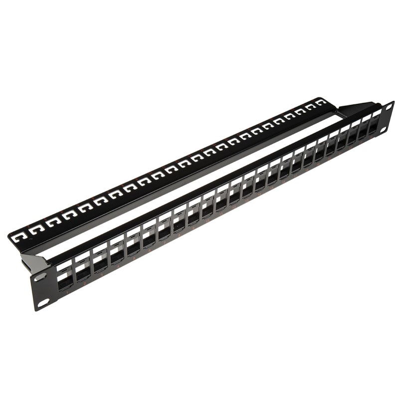 1 pcs - Roline Cat5, Cat6 24 Port RJ45 Keystone Patch Panel UTP Black