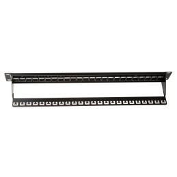 1 pcs - Roline Cat5, Cat6 24 Port RJ45 Keystone Patch Panel UTP Black