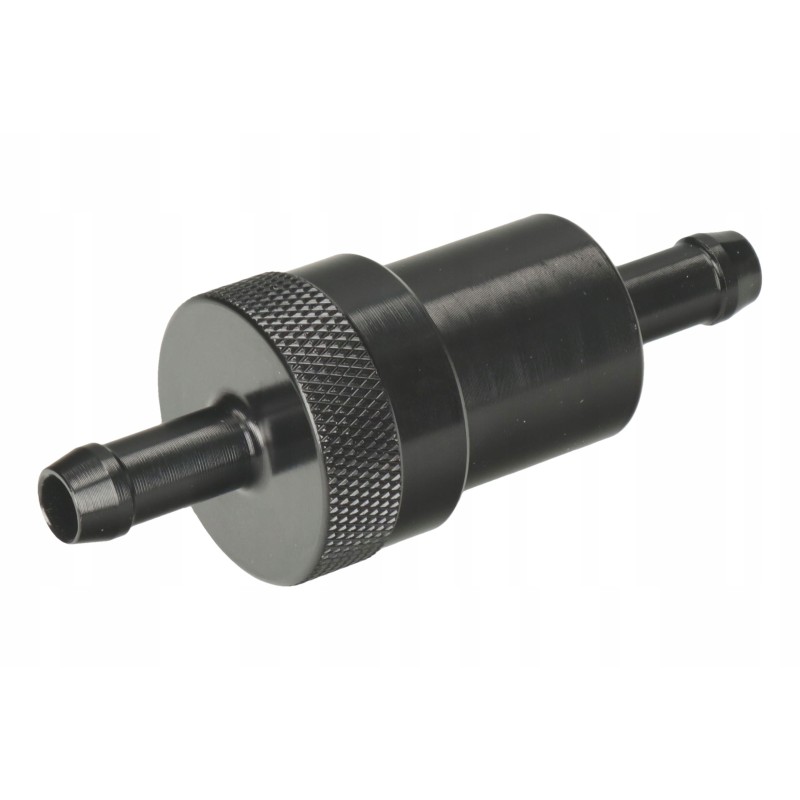 Aluminum fuel filter 8 0 mm black, inline