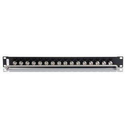 1 pcs - BNC 16 Port Loaded Rack Patch Panel, 1U Rack Height