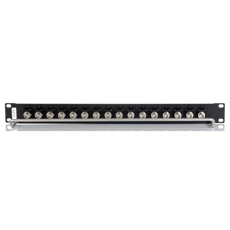 1 pcs - BNC 16 Port Loaded Rack Patch Panel, 1U Rack Height