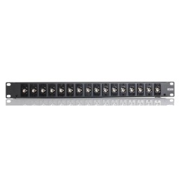 1 pcs - BNC 16 Port Loaded Rack Patch Panel, 1U Rack Height