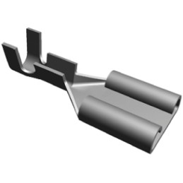 100 pcs - TE Connectivity FASTON .250 Uninsulated Female Spade Connector, Receptacle, 6.35 x 0.81mm Tab Size, 0.3mm² to 0.8mm²