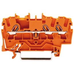 10 pcs - Wago TOPJOB S, 2002 Series Orange Feed Through Terminal Block, 2.5mm², Single-Level, Push-In Cage Clamp Termination,