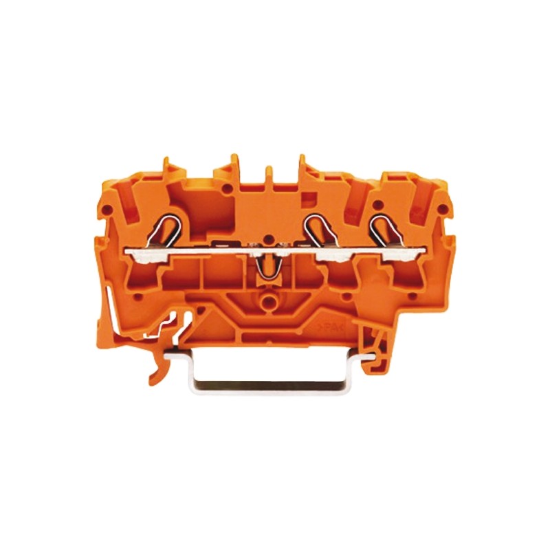 10 pcs - Wago TOPJOB S, 2002 Series Orange Feed Through Terminal Block, 2.5mm², Single-Level, Push-In Cage Clamp Termination,
