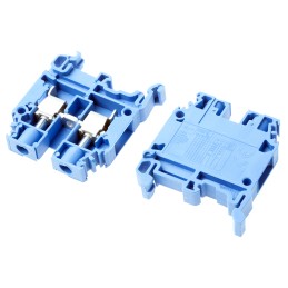 10 pcs - Entrelec SNA Series Blue DIN Rail Terminal Block, 6mm², Single-Level, Screw Termination