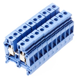 10 pcs - Entrelec SNA Series Blue DIN Rail Terminal Block, 6mm², Single-Level, Screw Termination