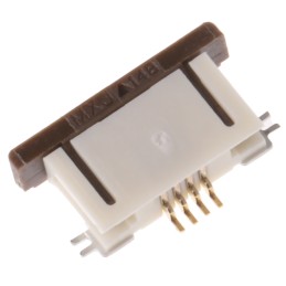 10 pcs - Molex, Easy-On, 52746 0.5mm Pitch 4 Way Right Angle Female FPC Connector, ZIF Bottom Contact