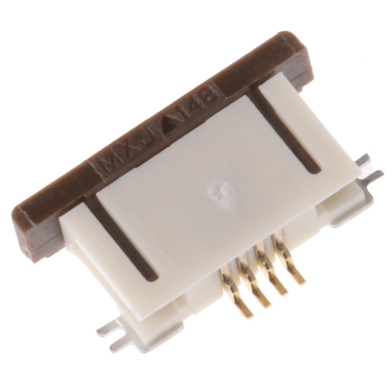 10 pcs - Molex, Easy-On, 52746 0.5mm Pitch 4 Way Right Angle Female FPC Connector, ZIF Bottom Contact