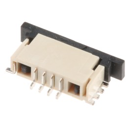 10 pcs - TE Connectivity, FPC 1mm Pitch 4 Way Right Angle Female FPC Connector, ZIF Bottom Contact