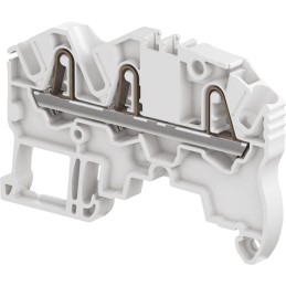 10 pcs - Entrelec ZK2.5 Series Grey Standard Din Rail Terminal, 2.5mm², Single-Level, Spring Clamp Termination