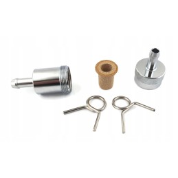 Chrome metal fuel filter 8 mm, disassembled