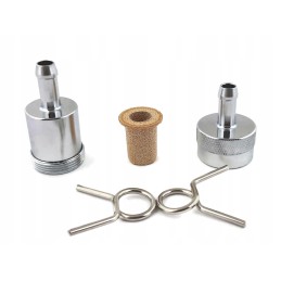 Chrome metal fuel filter 8 mm, disassembled