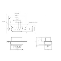 10 pcs - Amphenol ICC G17S 9 Way D-sub Connector Plug