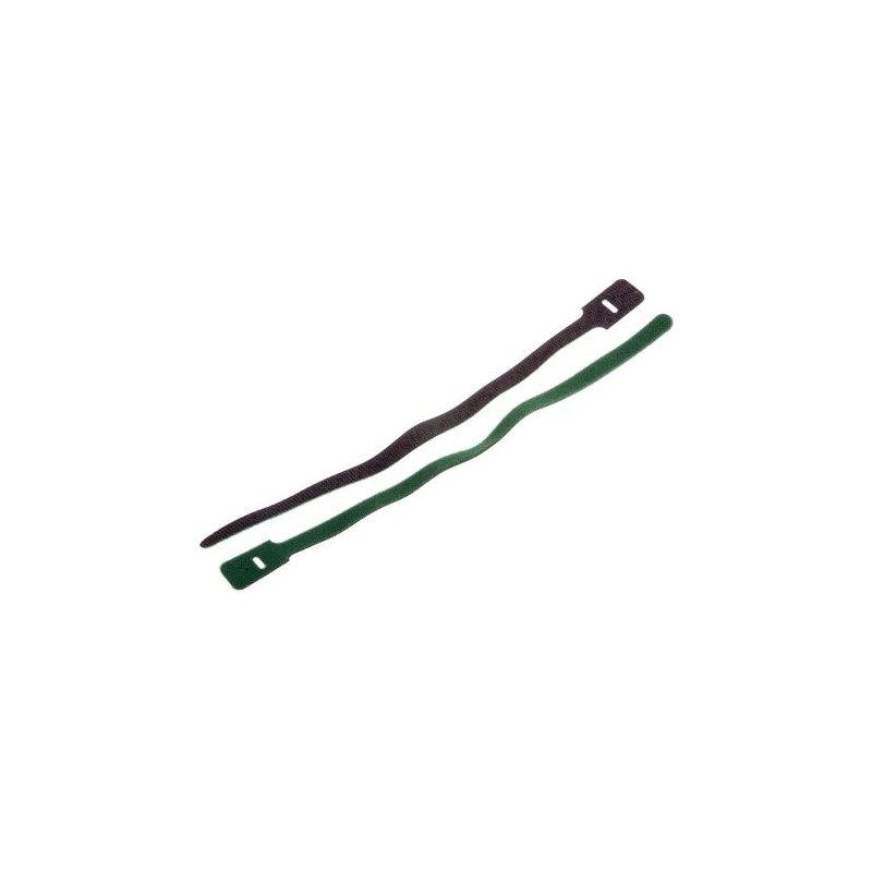 10 pcs - RS PRO Cable Tie, Hook and Loop, 325mm x 25 mm, Green Nylon