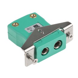 1 pcs - RS PRO Panel Mount Thermocouple Connector for Use with Type K Thermocouple, Standard Size, IEC Standard