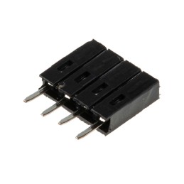 10 pcs - RS PRO Straight Through Hole Mount PCB Socket, 4-Contact, 1-Row, 2.54mm Pitch, Solder Termination