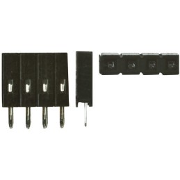 10 pcs - RS PRO Straight Through Hole Mount PCB Socket, 4-Contact, 1-Row, 2.54mm Pitch, Solder Termination