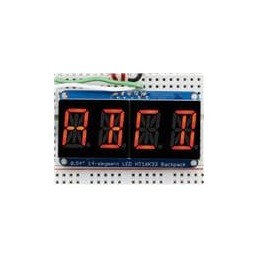1 pcs : 1911 - Display Development Tools Quad Alphanumeric Display - Red 0.54 Digits w/ I2C Backpack - STEMMA QT / Qwiic