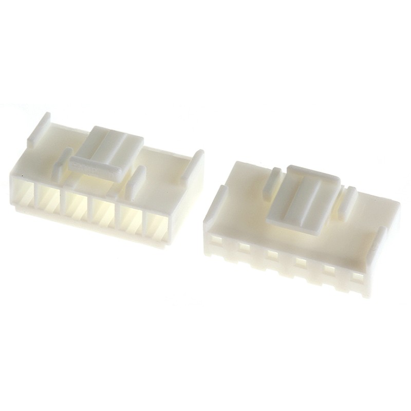 10 pcs - TE Connectivity, Economy Power Female Connector Housing, 3.96mm Pitch, 6 Way, 1 Row