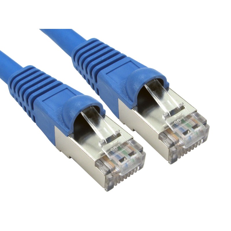 1 pcs - RS PRO Cat6a Straight Male RJ45 to Straight Male RJ45 Ethernet Cable, S/FTP, Blue LSZH Sheath, 500mm, Low Smoke Zero