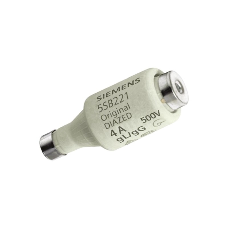 5 pcs - Siemens 4A DII Diazed Fuse, E27 Thread Size, gG, 500V ac