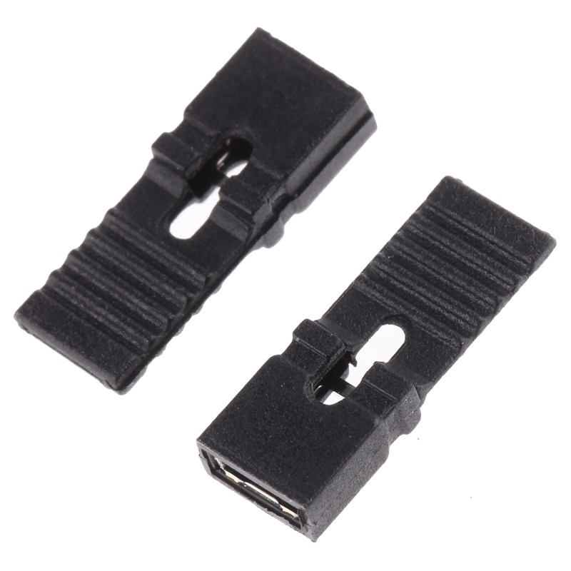 10 pcs - ASSMANN WSW Jumper Female Straight Black Closed Top, Handle Pull 2 Way 1 Row 2.54mm Pitch