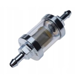 Chrome fuel filter, 6mm, rubber fuel hose, 50 cc