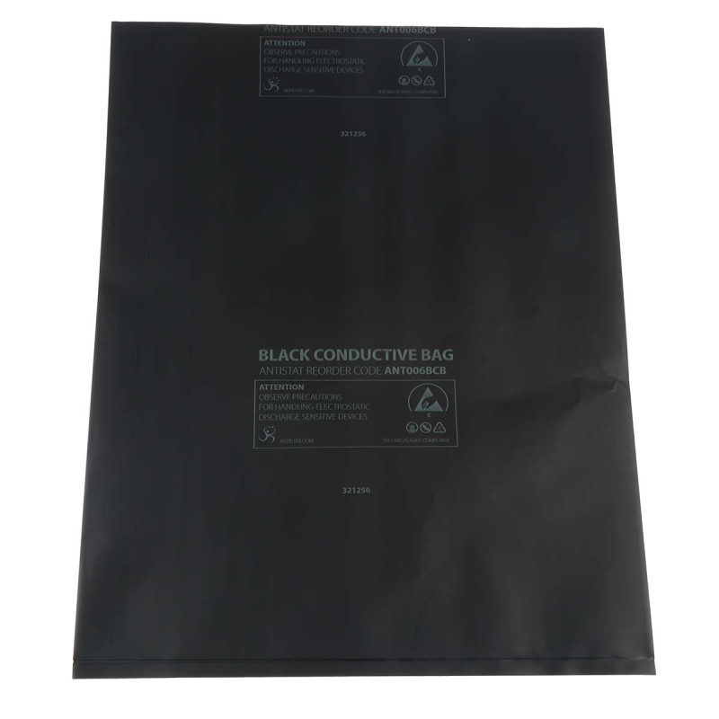 1 Bag of 10 - RS PRO Black Conductive Bag 254mm(W)x 203mm(L)