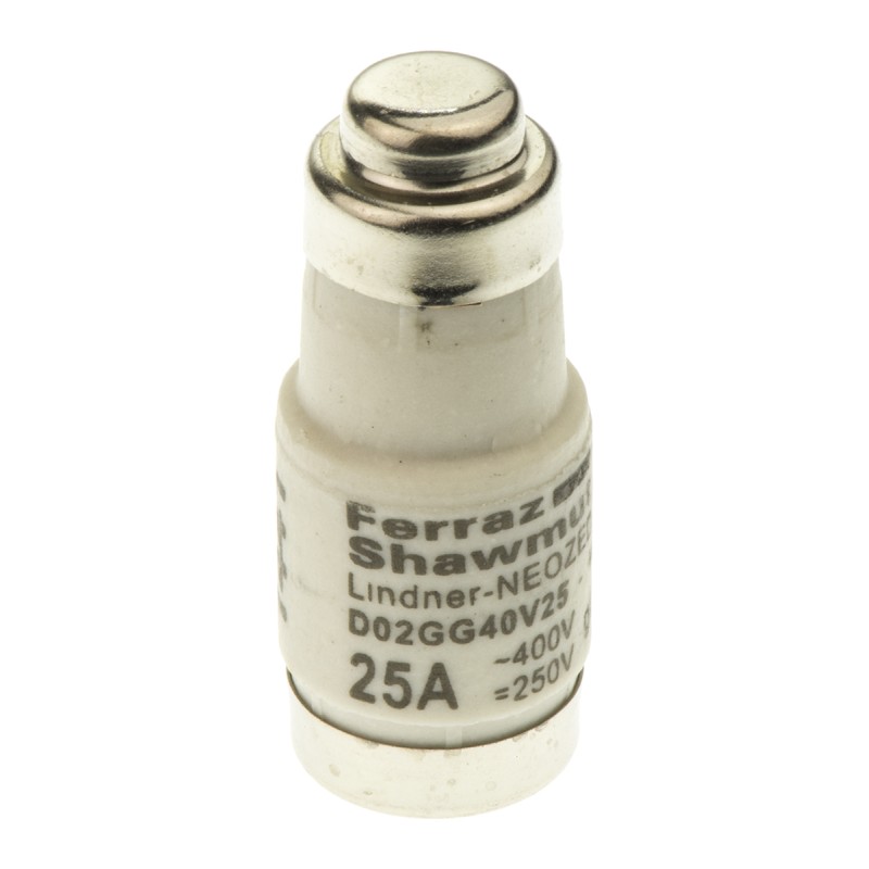 5 pcs - Mersen 25A D02 Neozed Fuse, gG, 400V ac